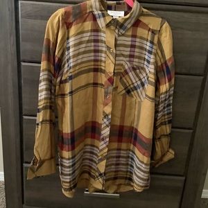 Motherhood Plaid Button Down Blouse S